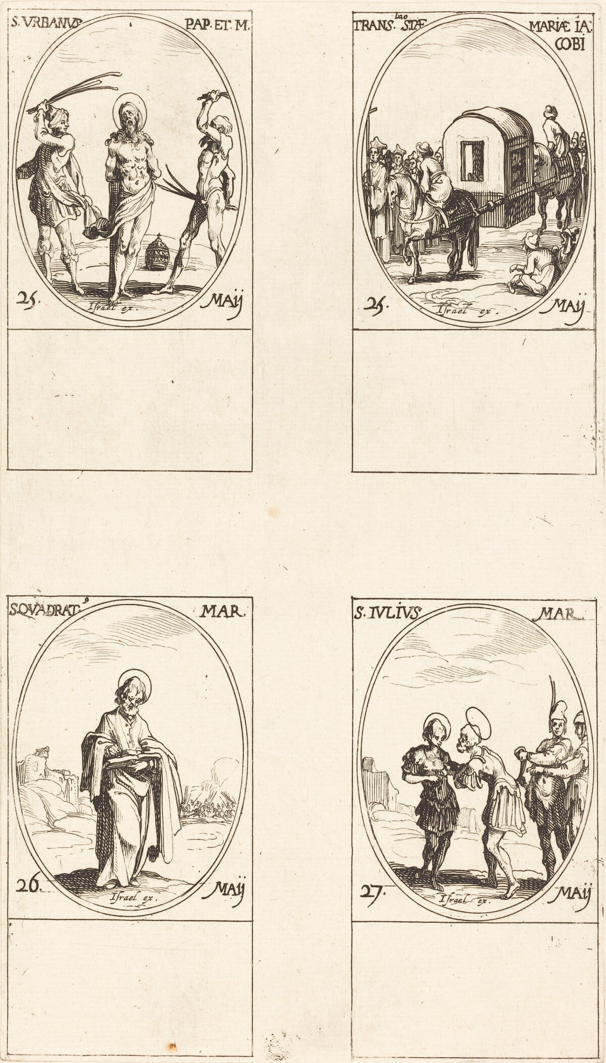 St. Urban; The Translation of St. Mary of James; St. Quadrat; St. Julius by Jacques Callot