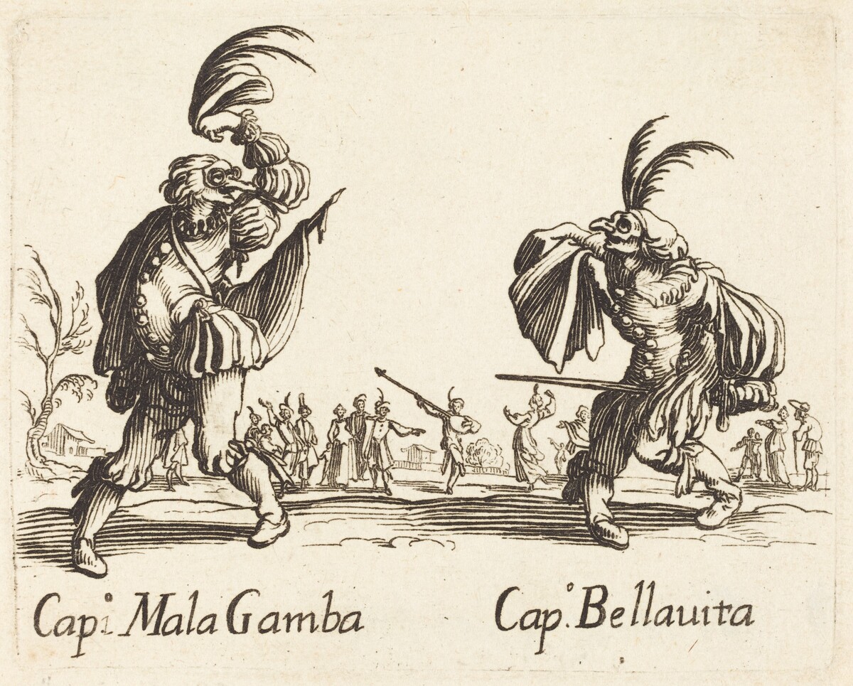 Cap. Mala Gamba and Cap. Bellavita by after Jacques Callot