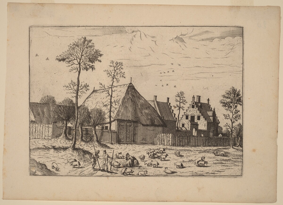 Shed with Cottage by Johannes and Lucas van Doetechum after Master of the Small Landscapes