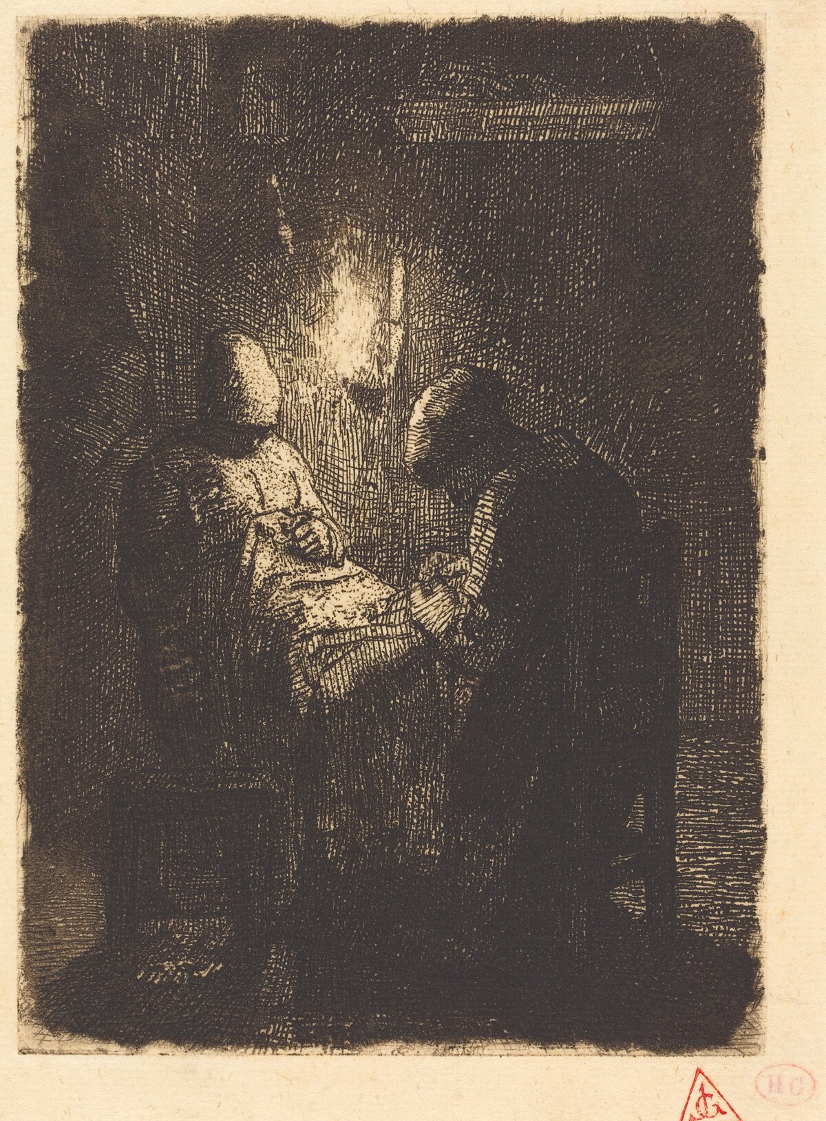 Evening (La viellee) by Jean-François Millet