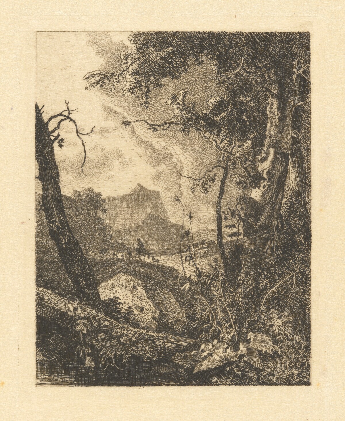 Italian Landscape by Maxime Lalanne, after Adam Pynacker