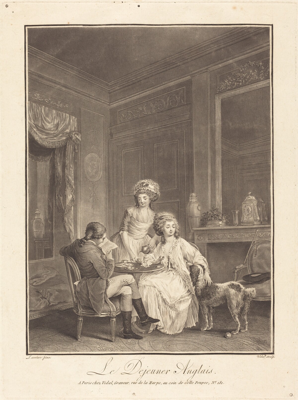 Le dejeuner anglais by Gérard Vidal after Nicolas Lavreince