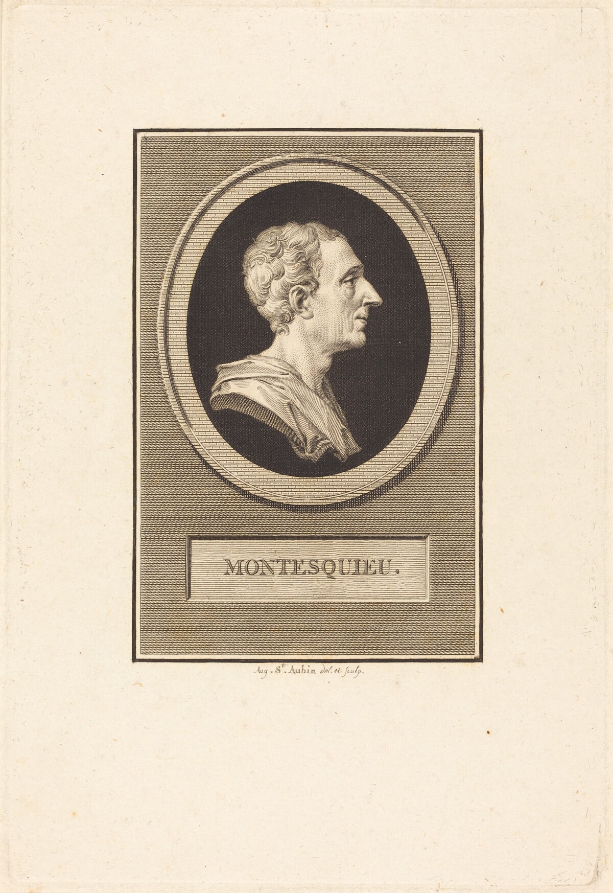 Charles Louis de Secondat Montesquieu by Augustin de Saint-Aubin