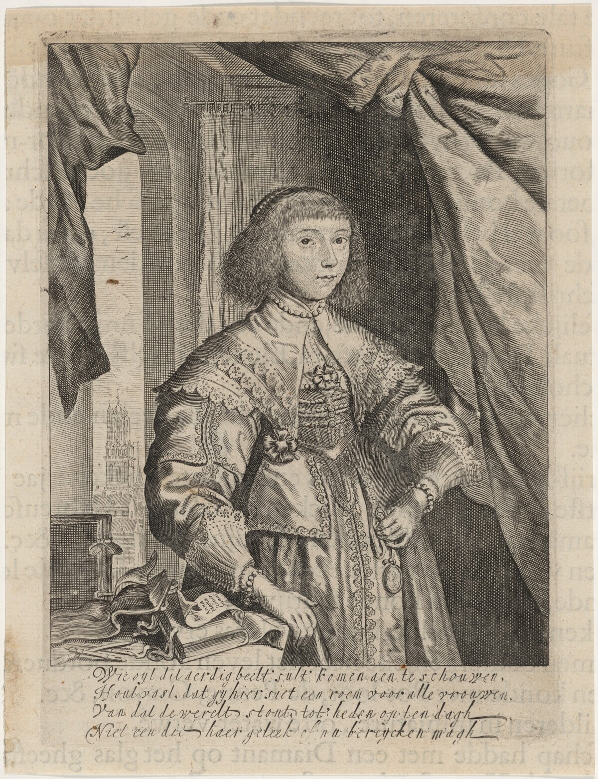 Anna Maria van Schurman by Theodor Matham, after Anna Maria van Schurman