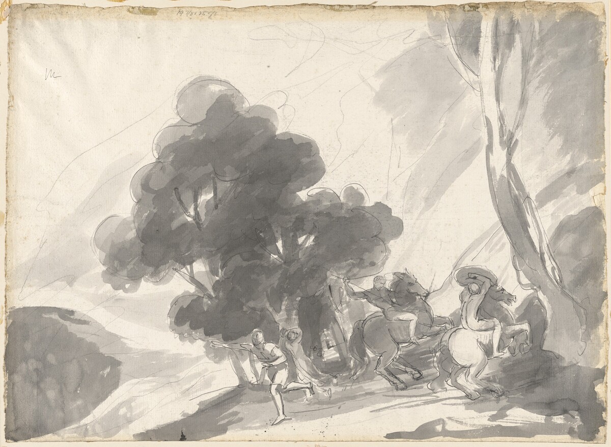 Troilus and Cressida, Act IV, Scene V: The Fight Between Hector and Ajax II by George Romney