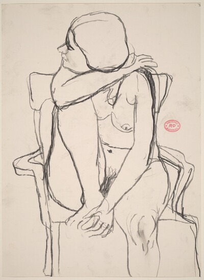 Untitled [seated female nude looking to her right]