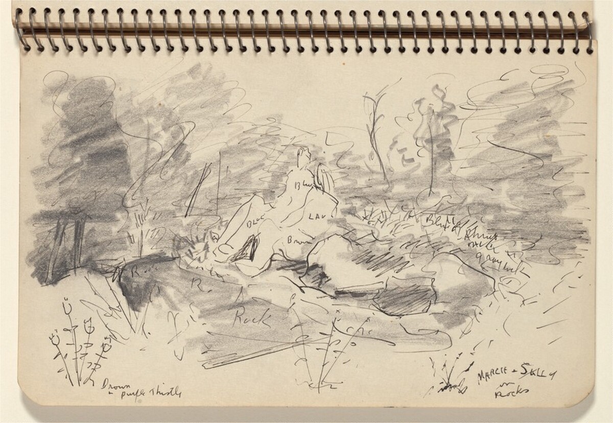 March and Sally on Rocks by Milton Avery