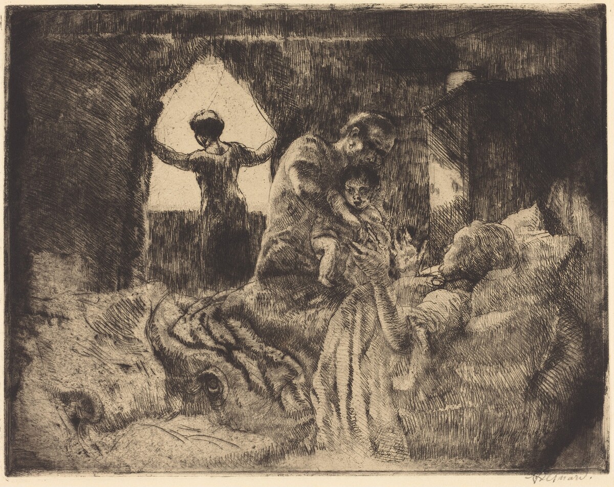 Greeting Grandmother (Le Bonjour à la Grand-mère) by Albert Besnard