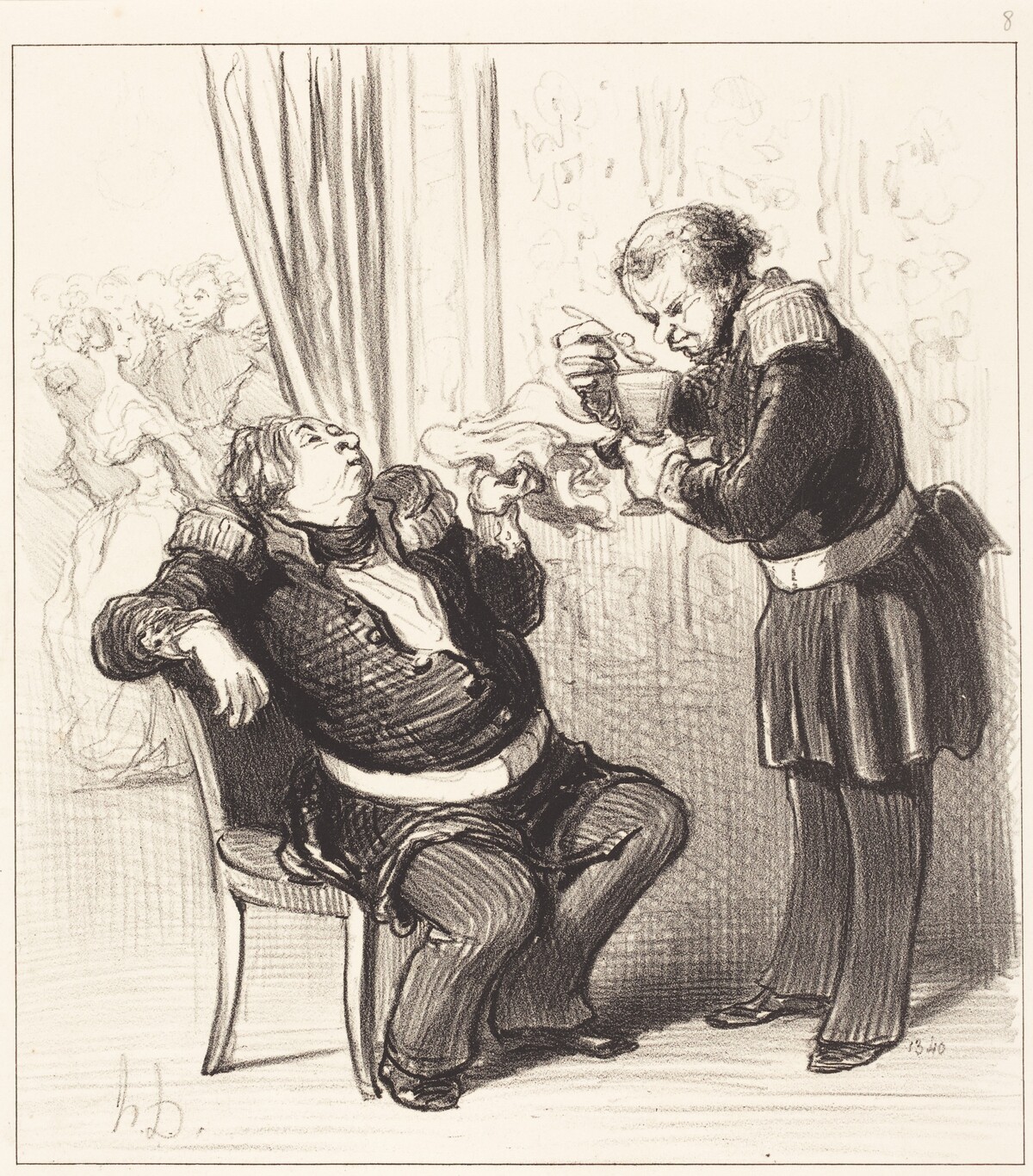Décidément nous nous amusons trop, Guillochard!... by Honoré Daumier