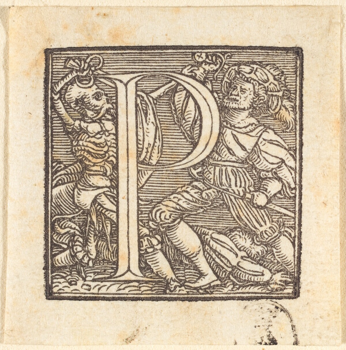 Letter P by Hans Lützelburger after Hans Holbein the Younger