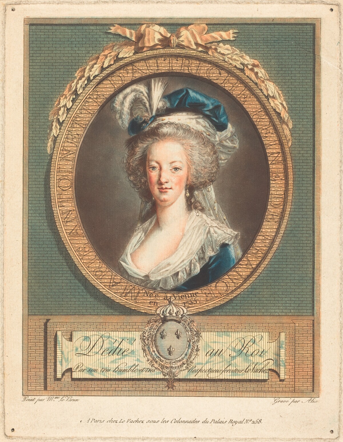 Queen Marie-Antoinette by Pierre-Michel Alix after Élisabeth-Louise Vigée Le Brun
