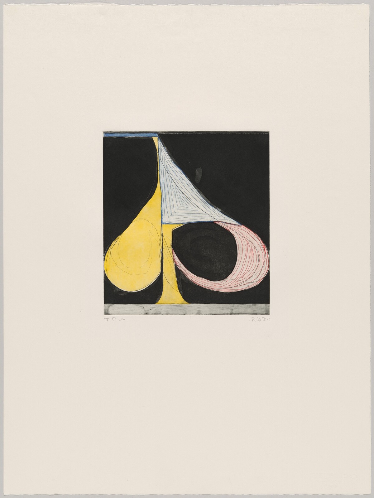 Tri-color Spade [trial proof B] by Richard Diebenkorn