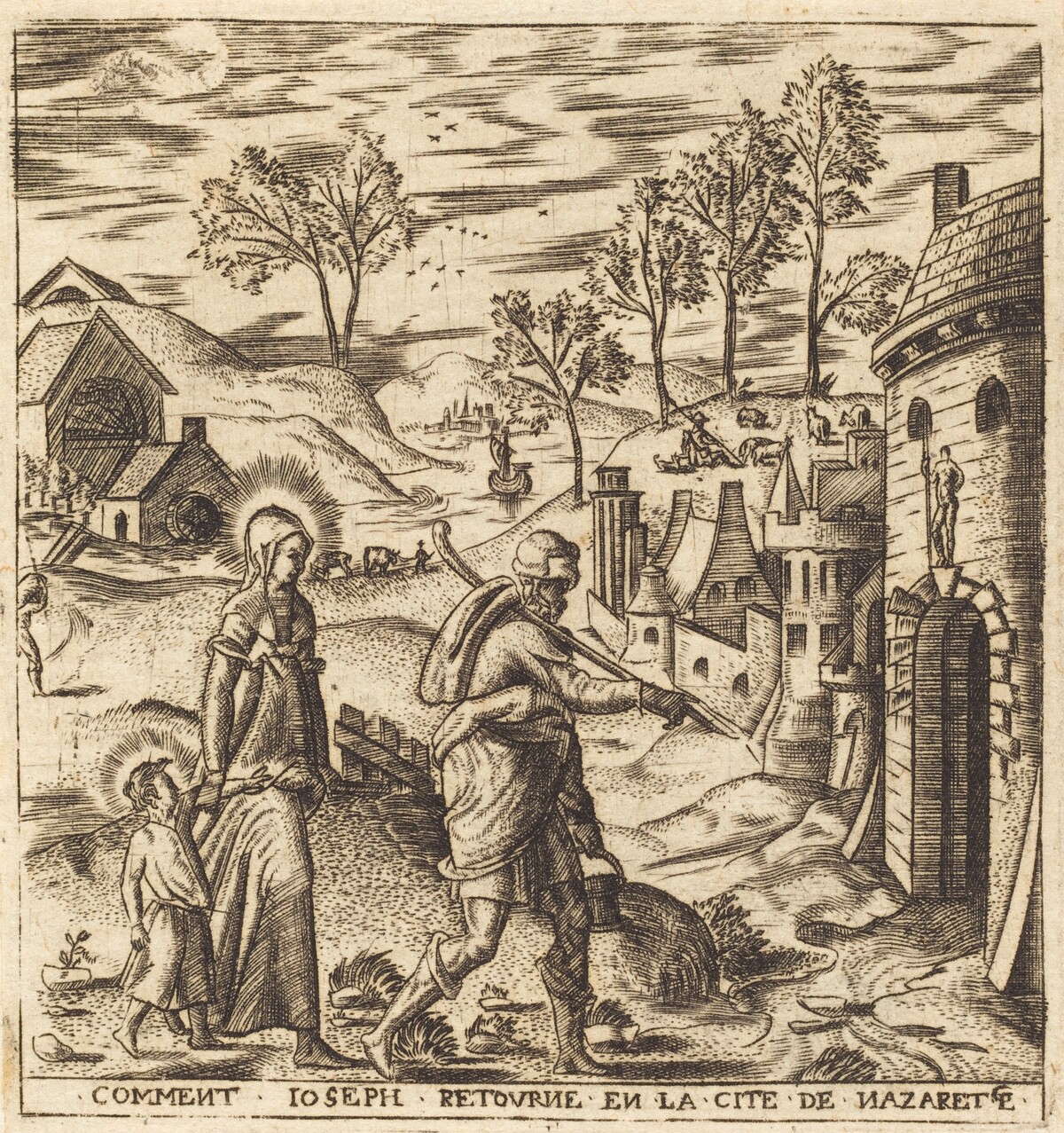 Joseph, Mary and Jesus Returning to Nazareth by Léonard Gaultier