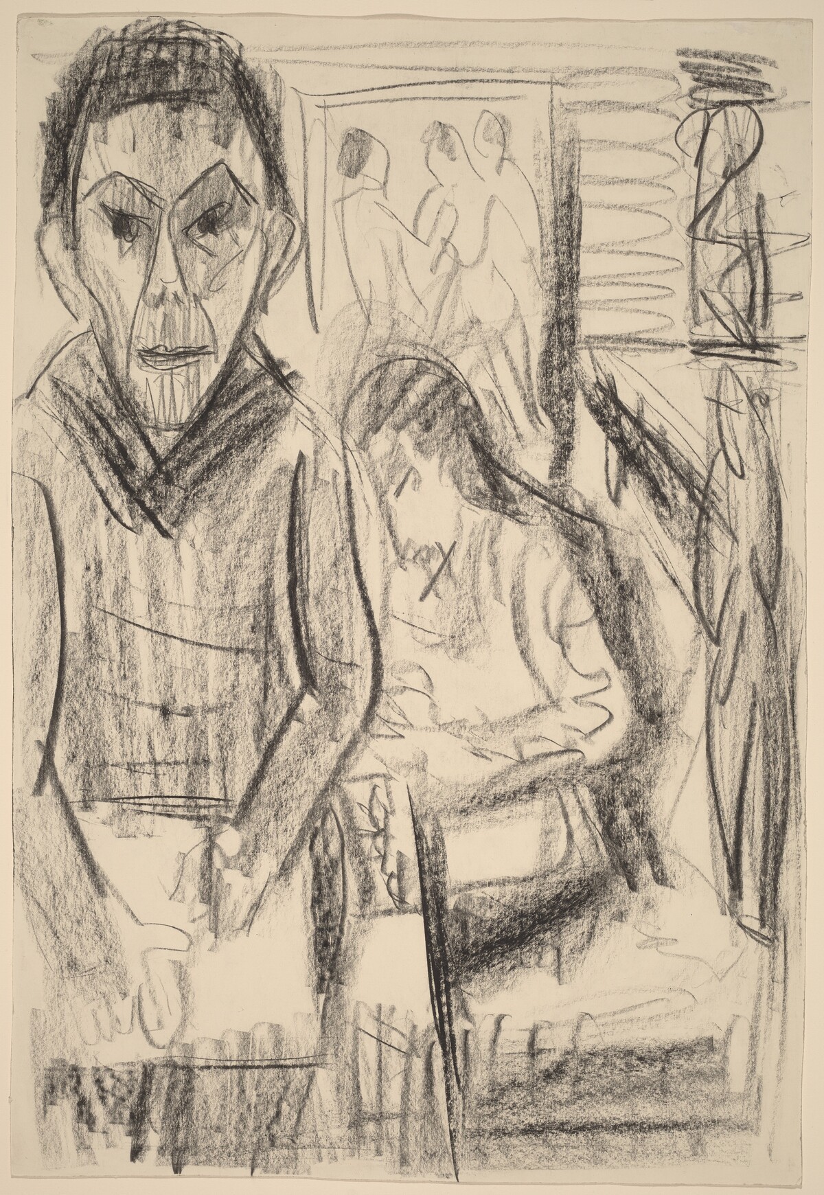 Self-Portrait in the Studio (Selbstbildnis im Atelier) by Ernst Ludwig Kirchner