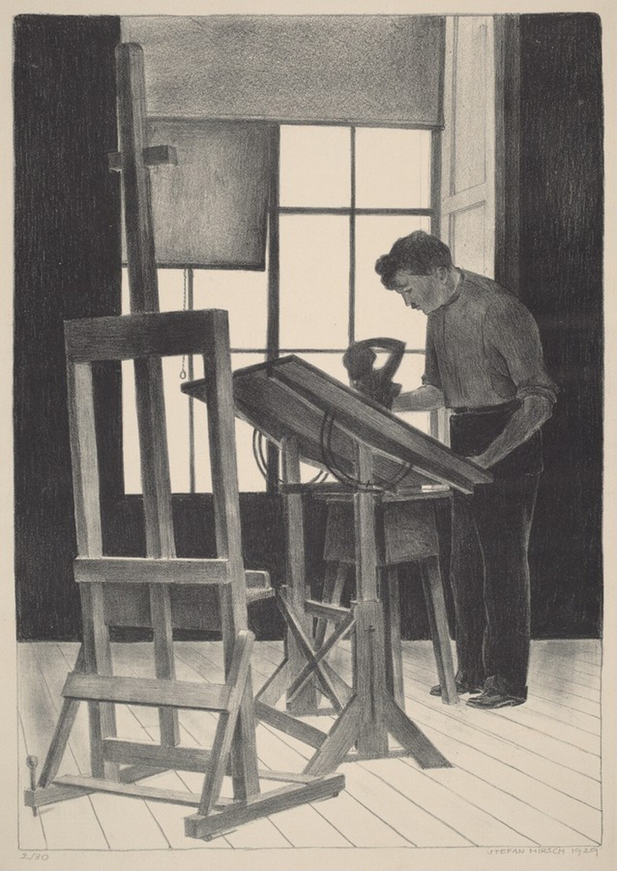 Untitled (Robert Laurent in Studio) by Stefan Hirsch