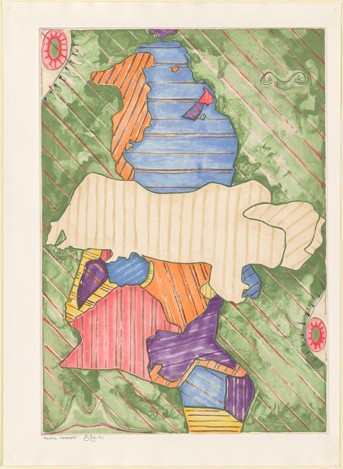 Green Angel [trial proof] by Jasper Johns