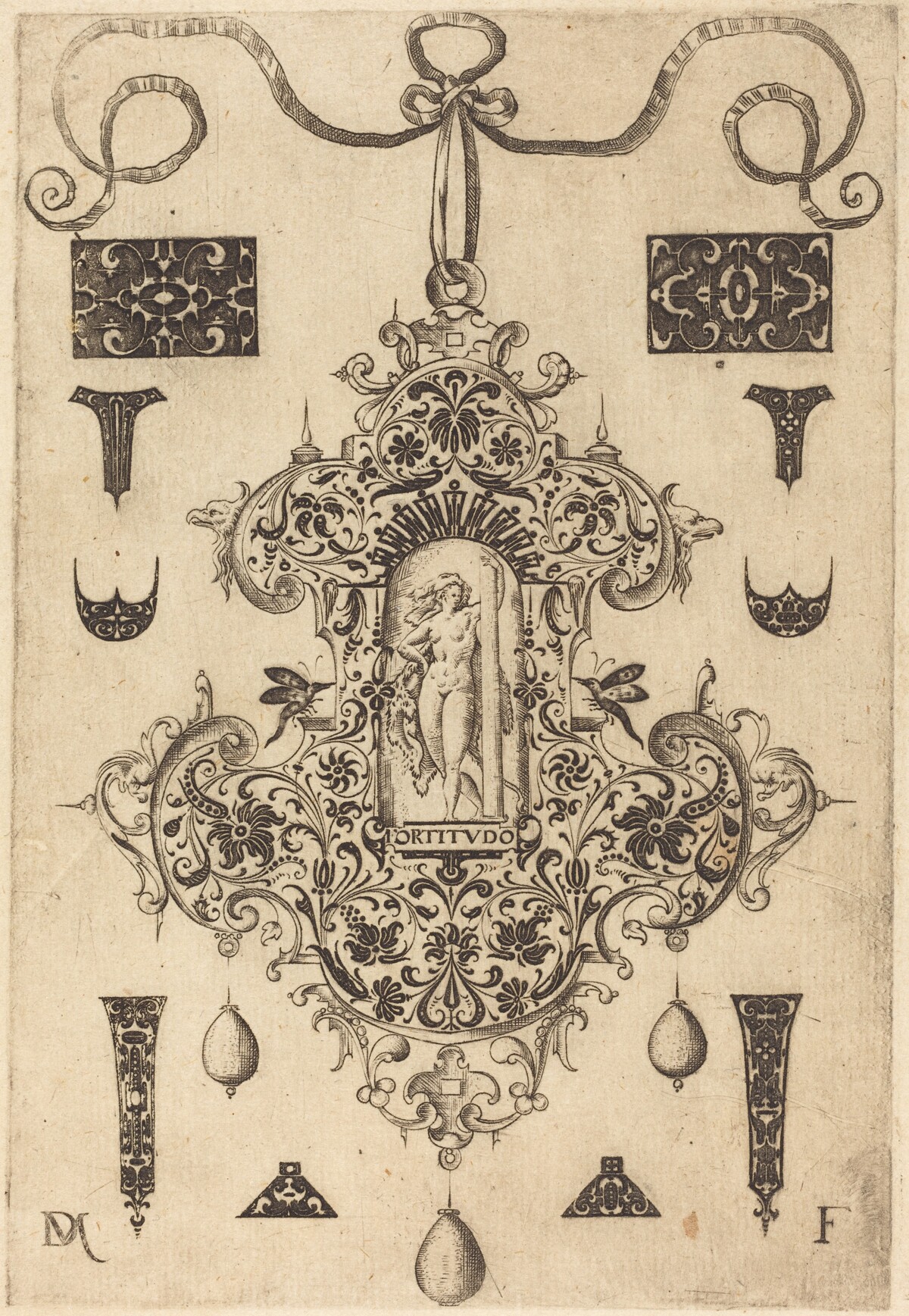 Large Pendant, Strength Standing at Centre by Daniel Mignot