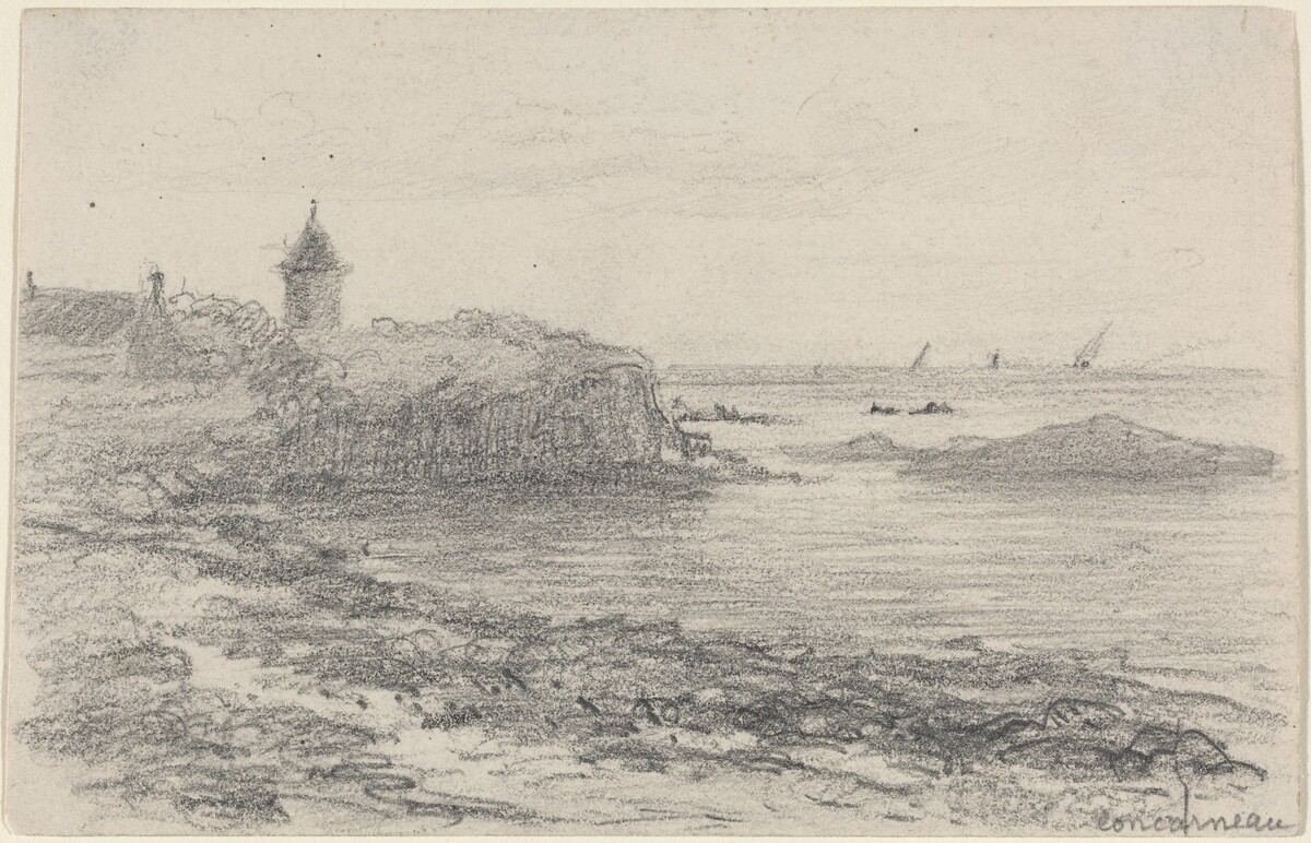 The Coast at Concarneau by Eugène Boudin