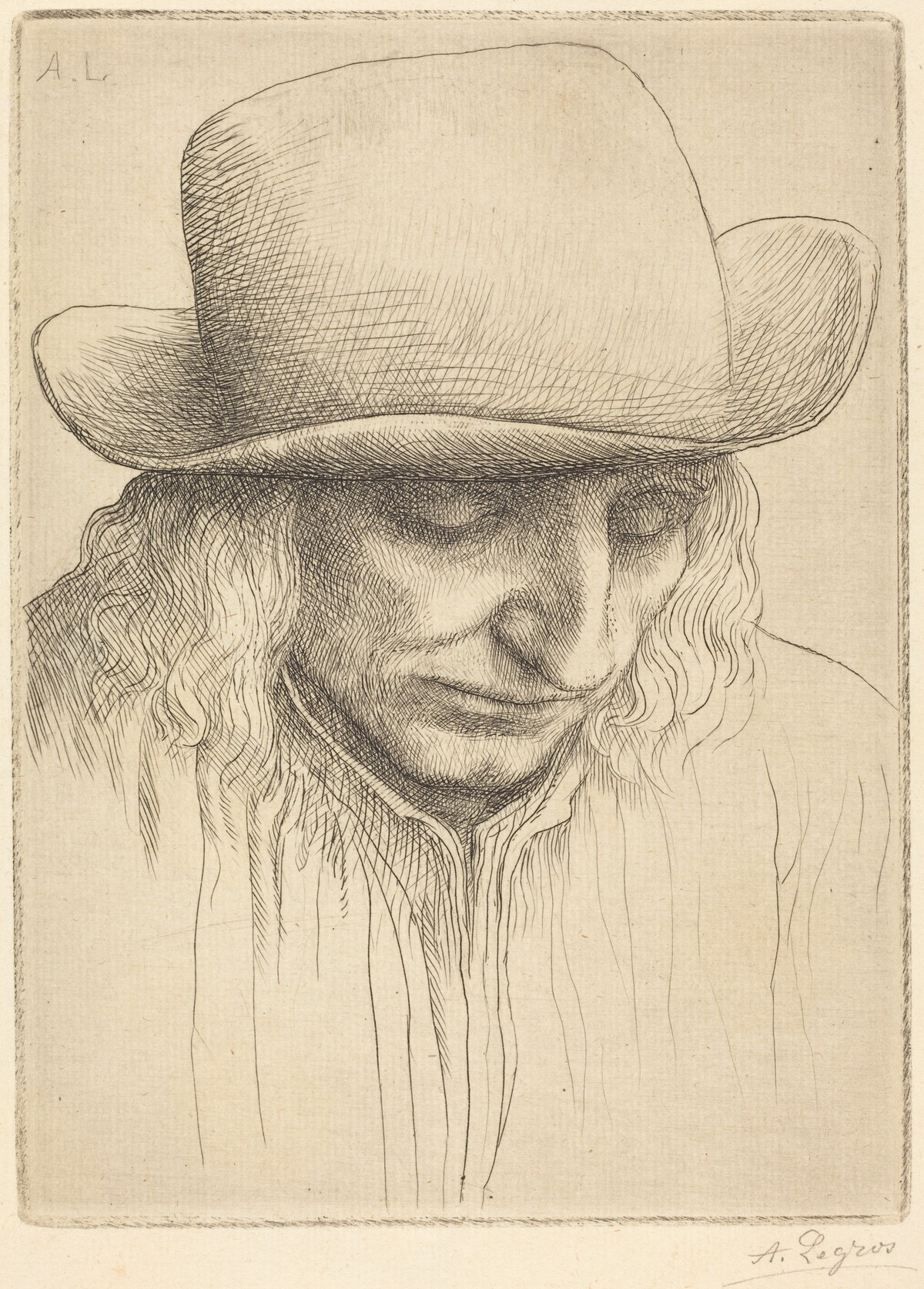 Peasant in a Round Hat (Paysan avec chapeau rond) by Alphonse Legros