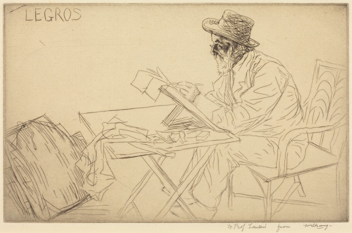 Alphonse Legros Sketching by William Strang