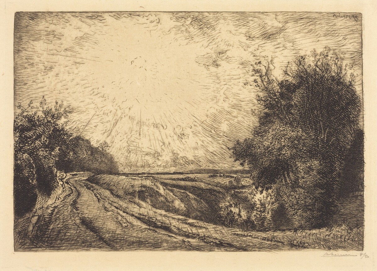 Route from La Houssoye, Crevecoeur-le-Grand (Route de La Houssoye, Crevecoeur) by Auguste Lepère