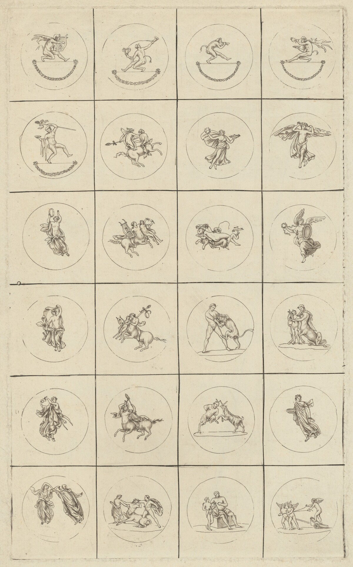 Mythological Roundels by Jean-Philippe-Guy le Gentil, Comte de Paroy