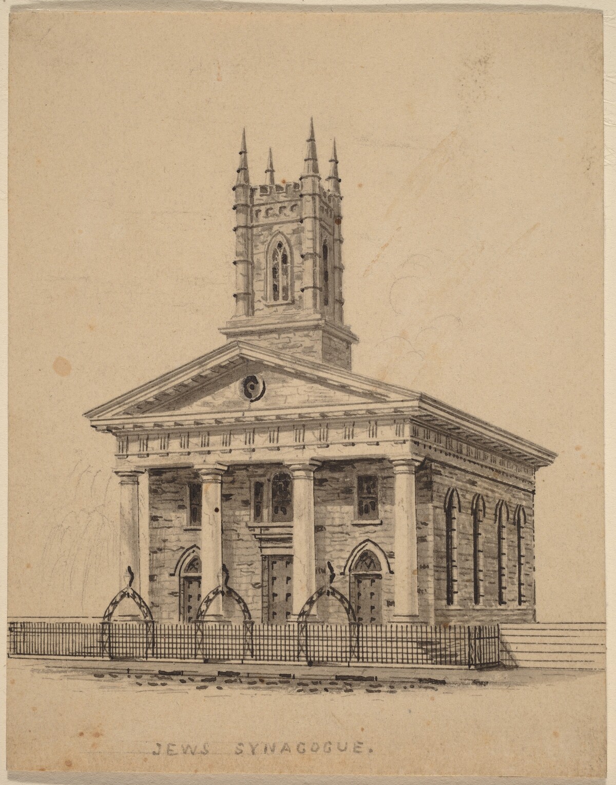 Jewish Synagogue, N.Y. by Alexander Jackson Davis