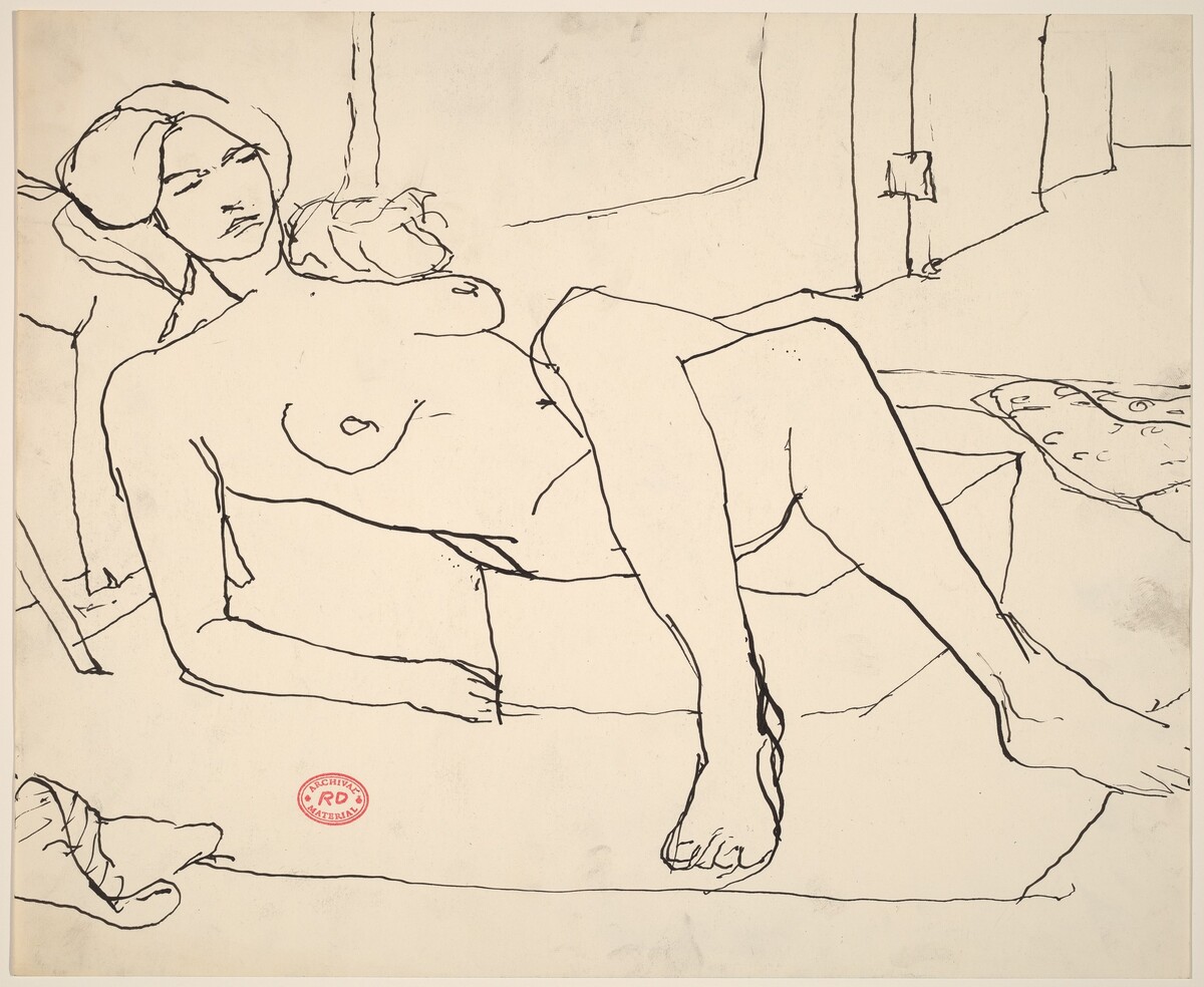 Untitled [reclining female nude with crossed legs] by Richard Diebenkorn