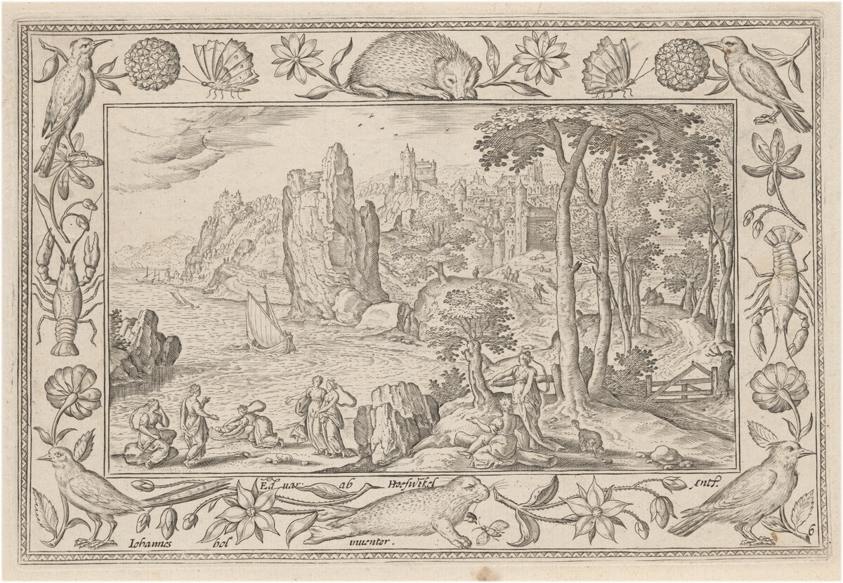 Pharaoh’s Daughter Finding Moses by Adriaen Collaert, after Hans Bol