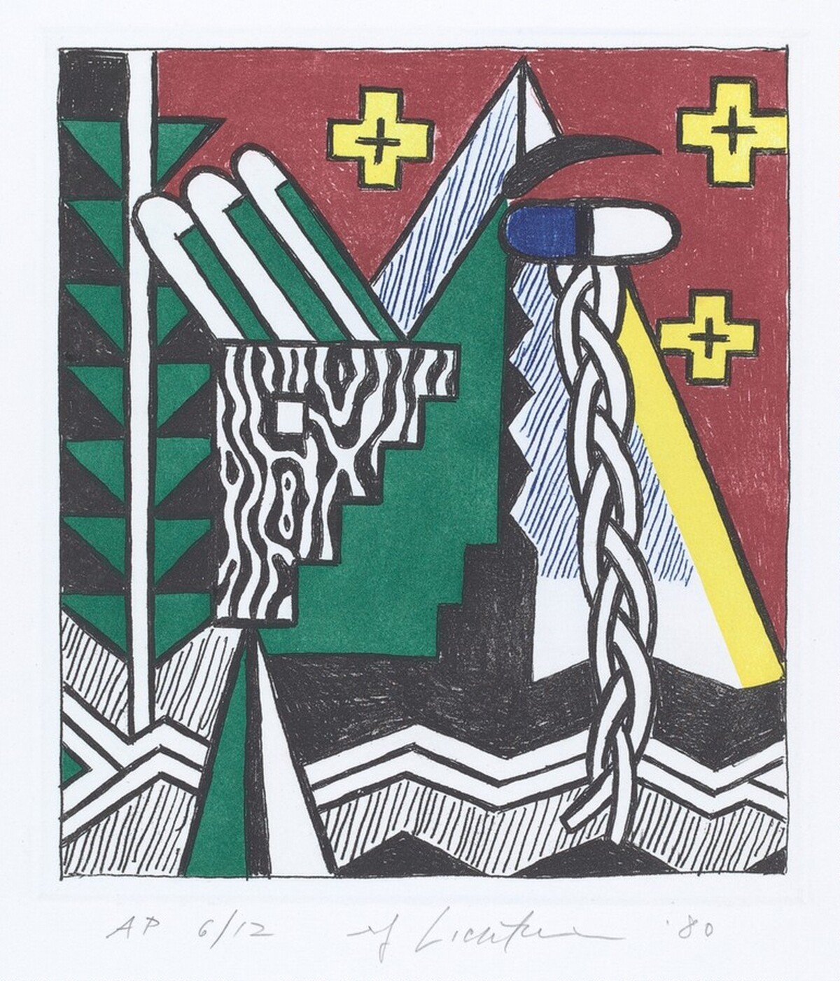 Two Figures with Teepee by Roy Lichtenstein