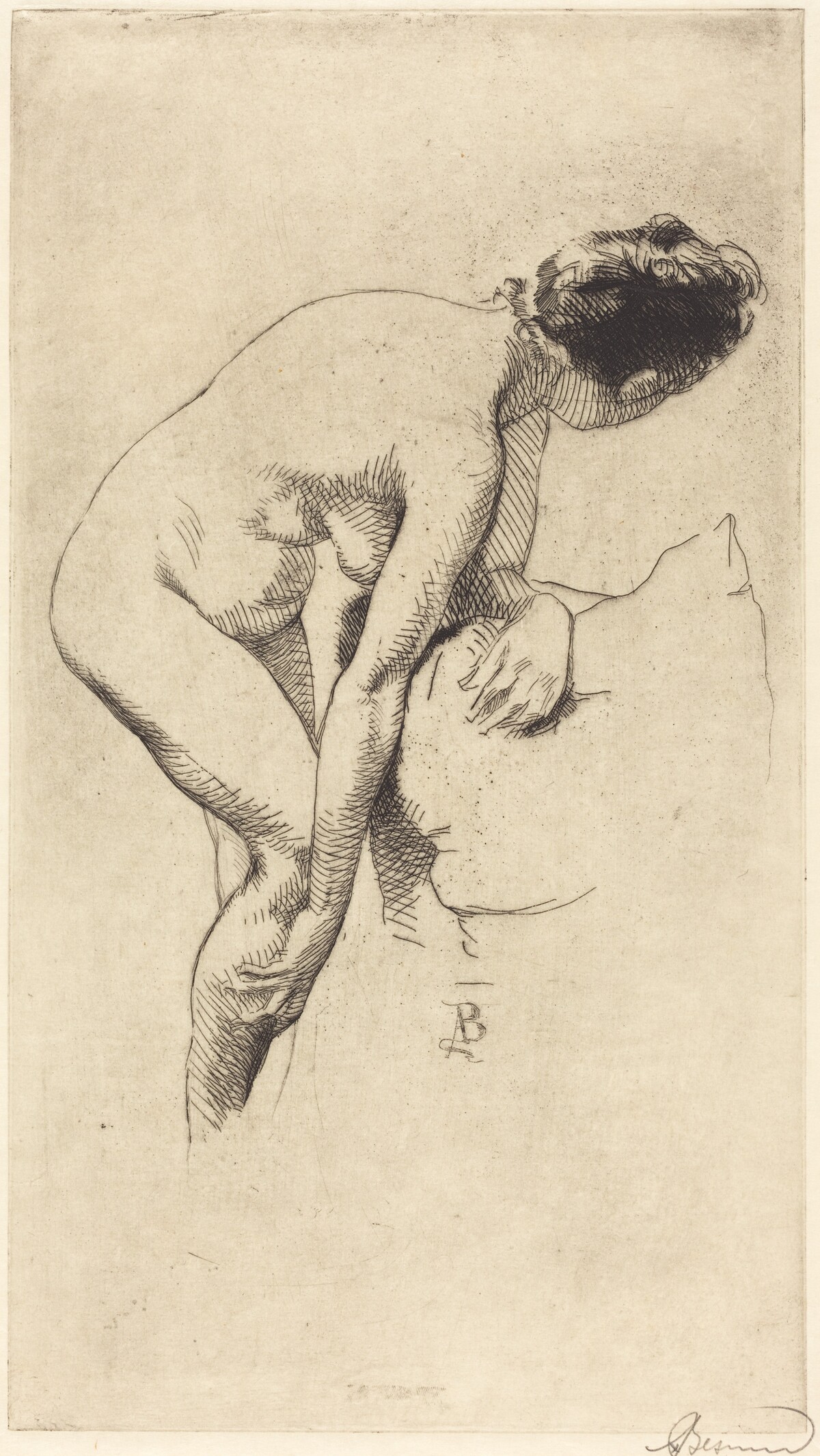 Nude Holding Her Leg (Femme nue se tenant la jambe) by Albert Besnard
