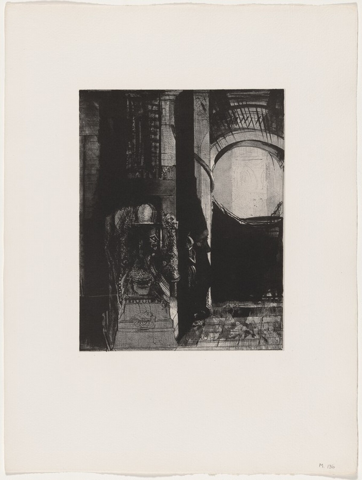 Et Partout ce Sont des Colonnes de Basalte,... La Lumière Tombe des Voutes by Odilon Redon, Georges Aubert after Redon, and Gustave Flaubert (author)