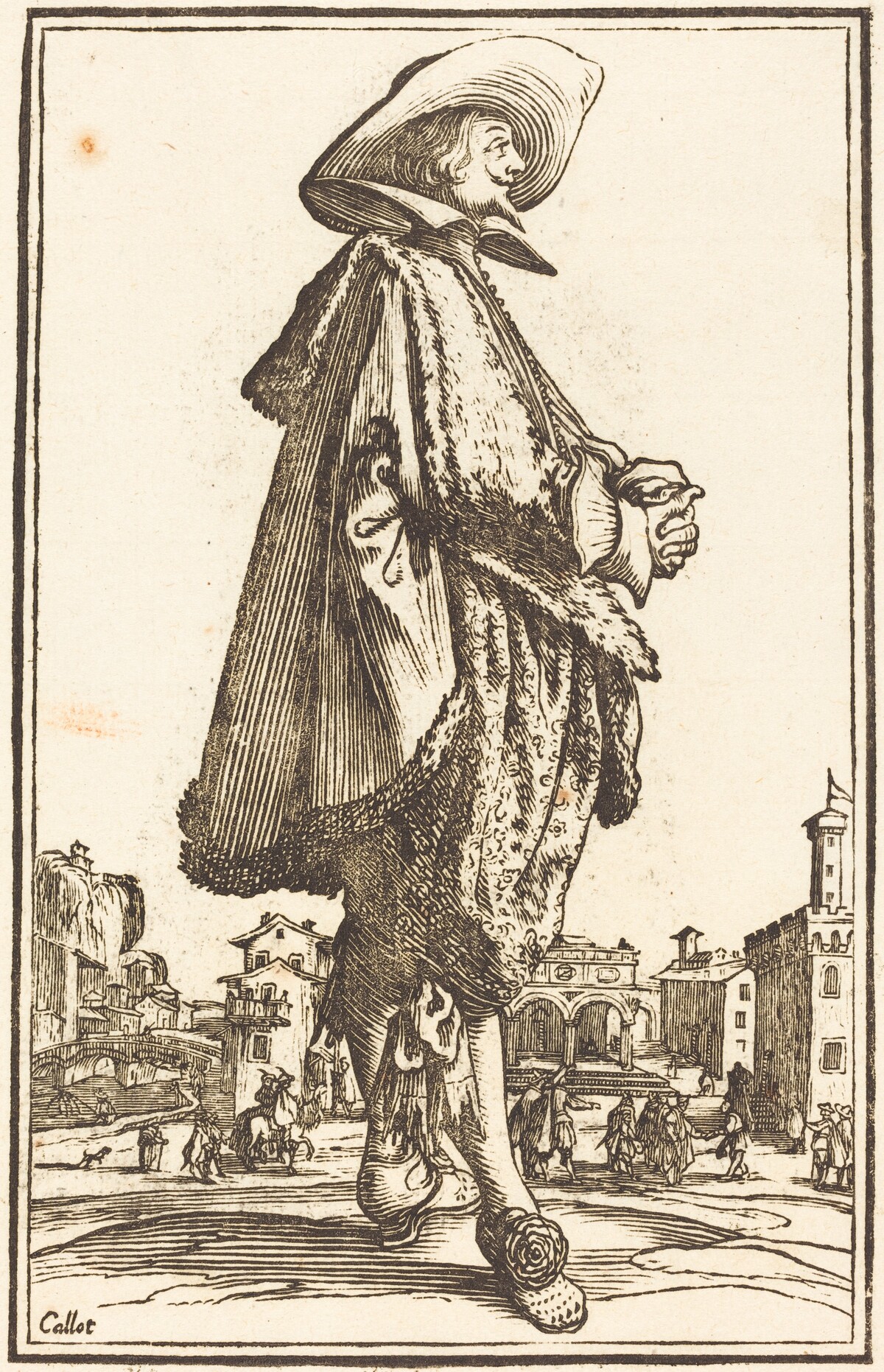 Noble Man with Folded Hands by after Jacques Callot
