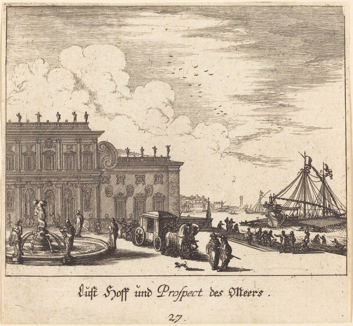 View of Meers by Melchior Küsel after Johann Wilhelm Baur