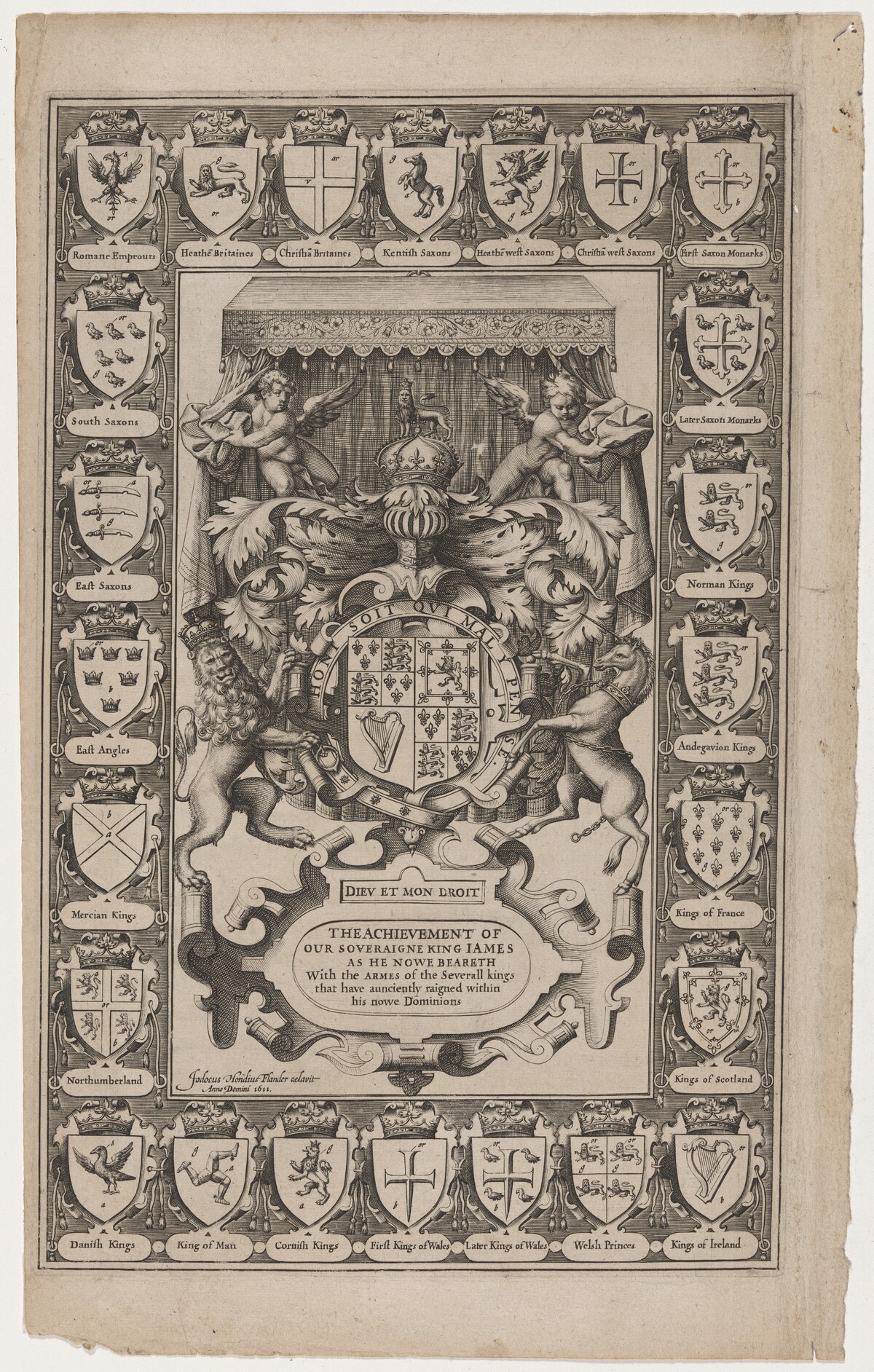 Title Page for the Achievement of our Soveraigne King James by Jodocus Hondius I