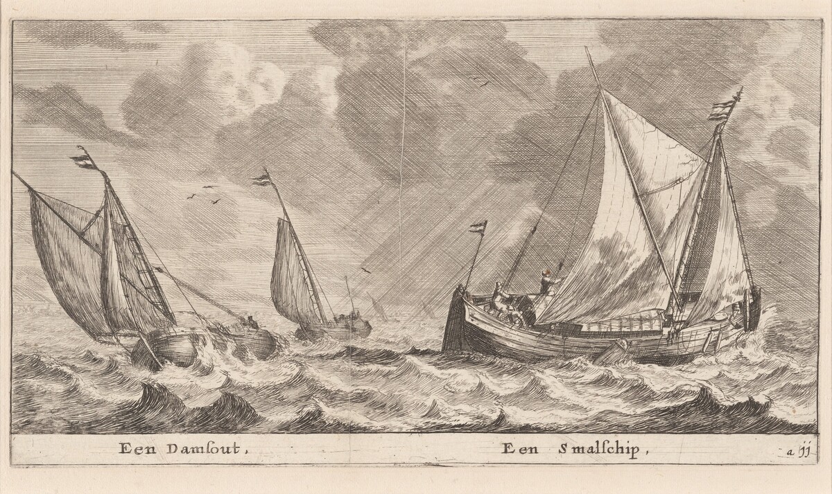 A Damschuit and a "Smalschip" by Reinier Nooms, called Zeeman
