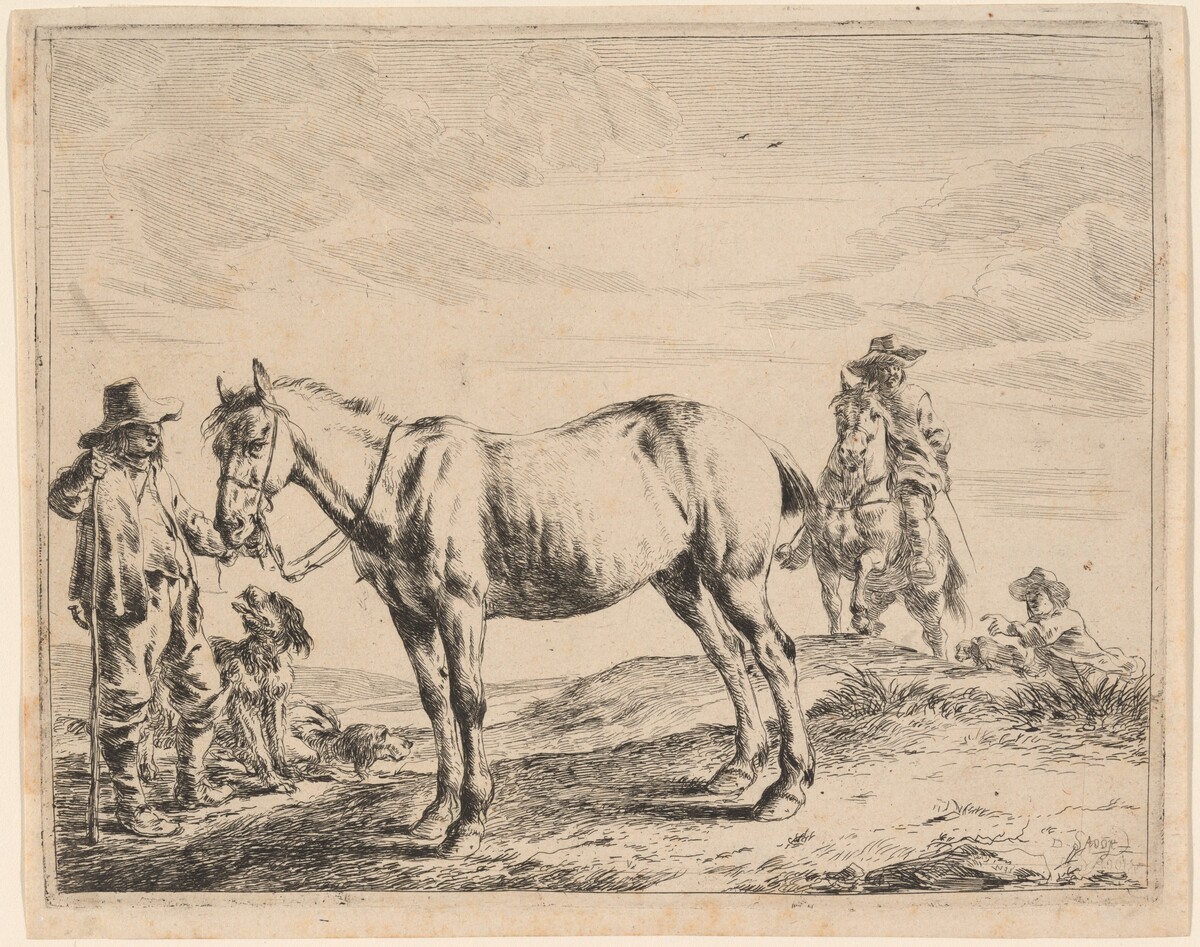 A Man Holding a Horse by His Bridle by Dirck Stoop