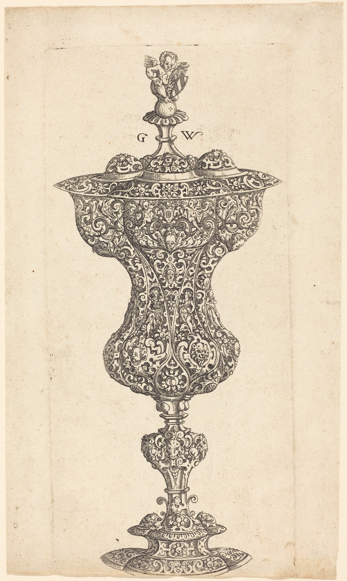 Goblet with Putto on lid by Georg Wechter I