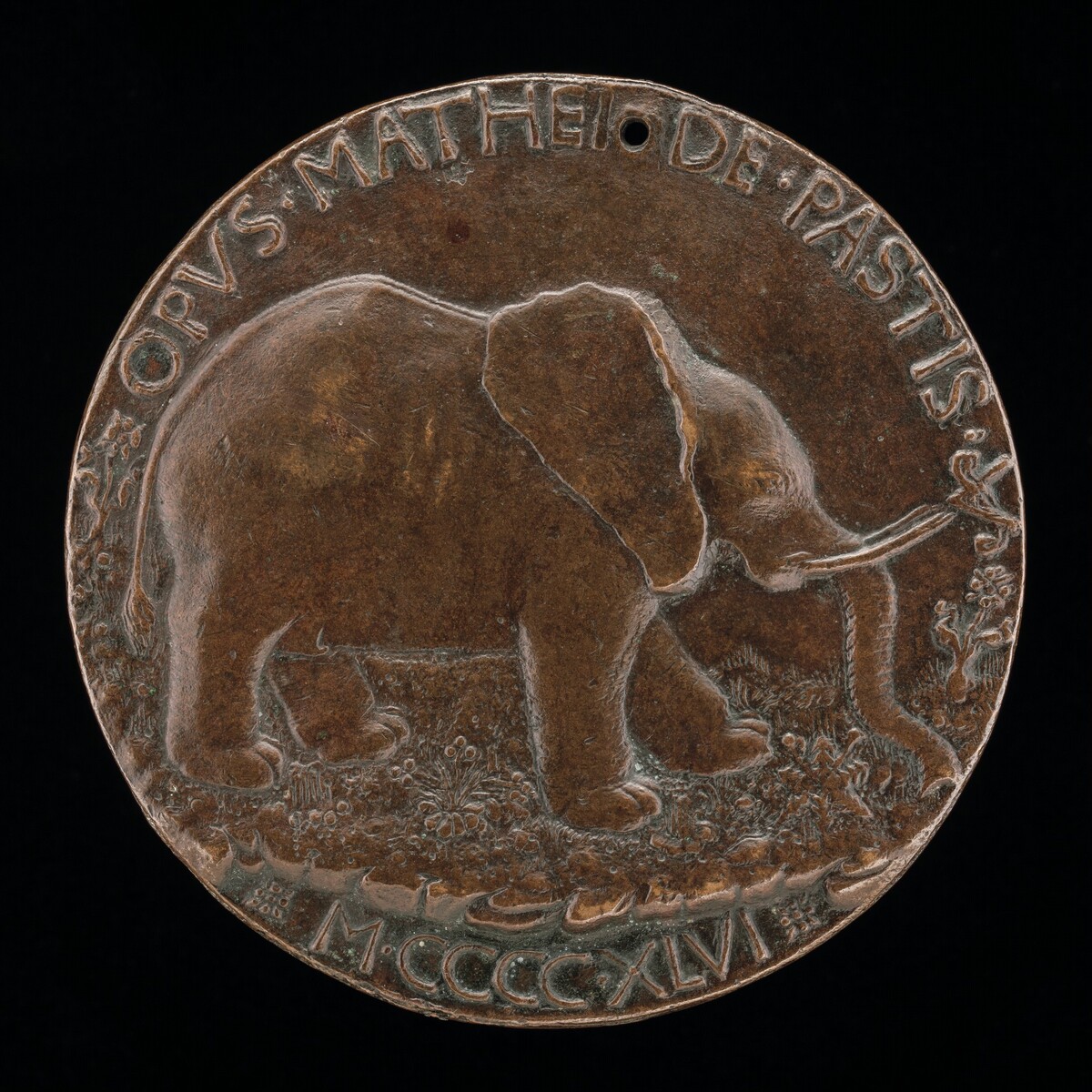 The Malatesta Elephant in a Meadow [reverse] by Matteo de' Pasti
