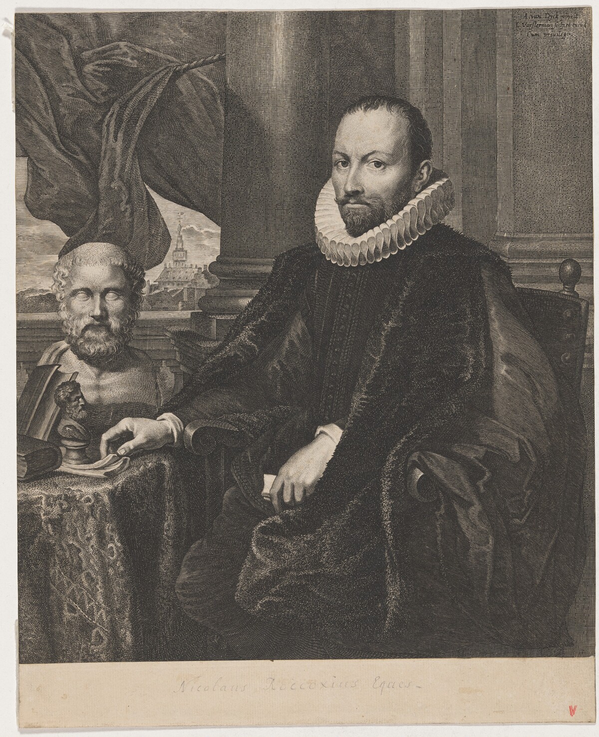 Nicholas Roccoxius by Lucas Emil Vorsterman after Sir Anthony van Dyck