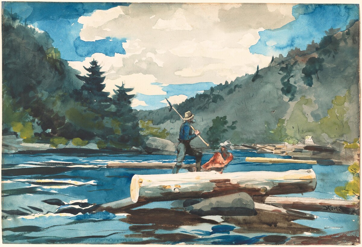 Hudson River, Logging by Winslow Homer