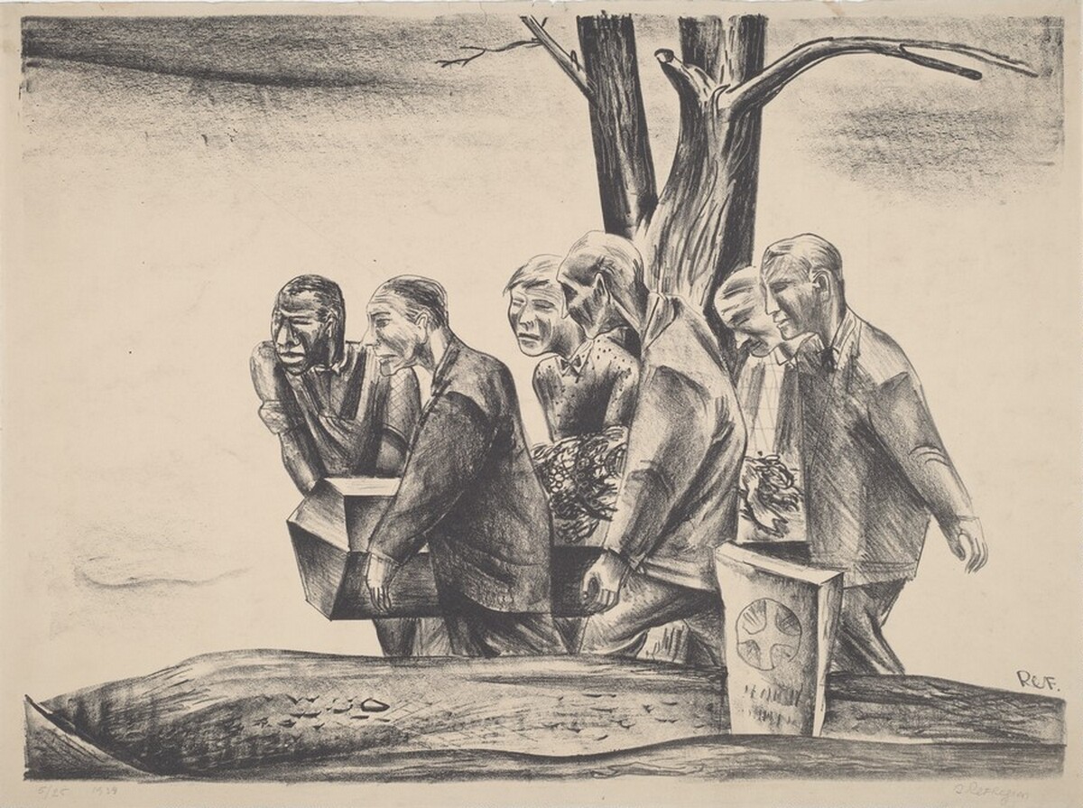 Miner's Funeral by Anton Refregier