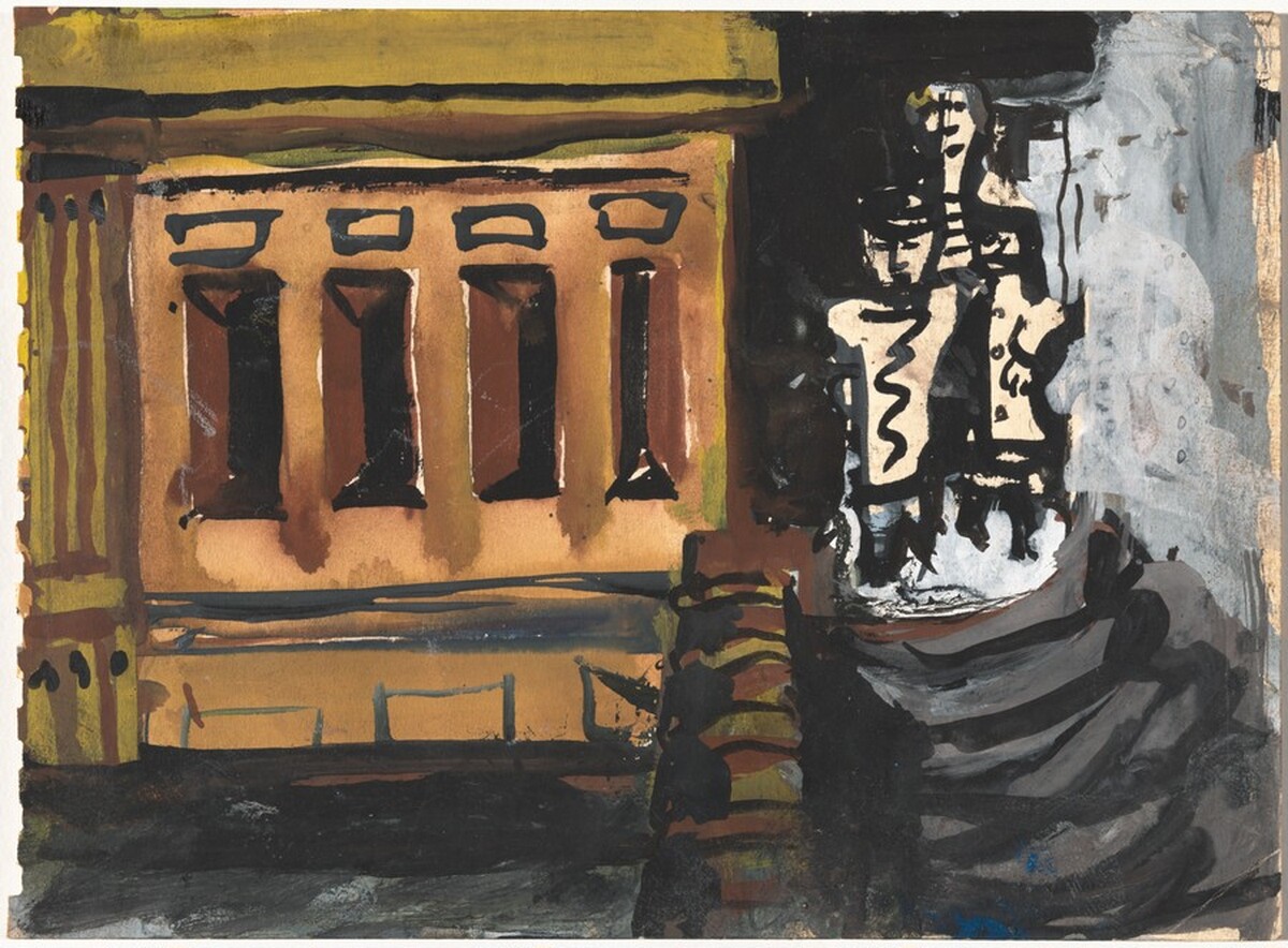 Figures Walking Down the Street at Night by Mark Rothko