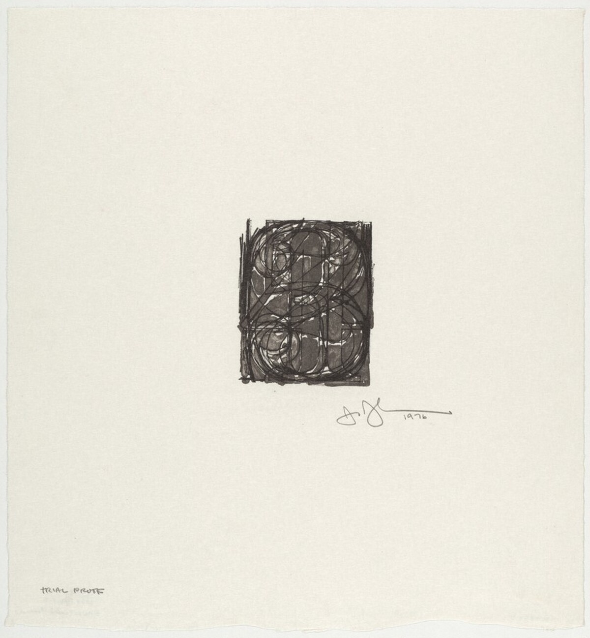 Bookplate for the Friends of the Sarah Lawrence College Library [trial proof] by Jasper Johns