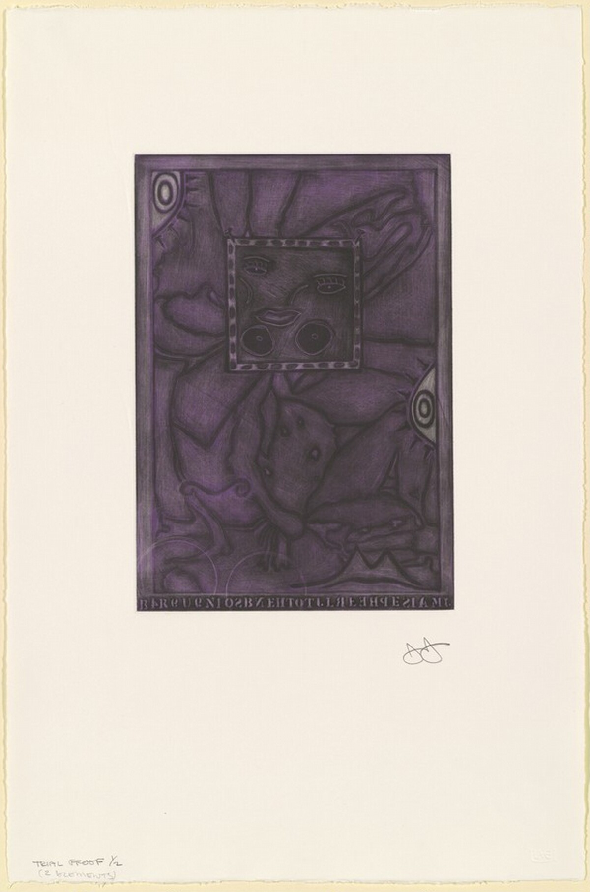 Untitled (Purple Mezzotint) [trial proof] by Jasper Johns