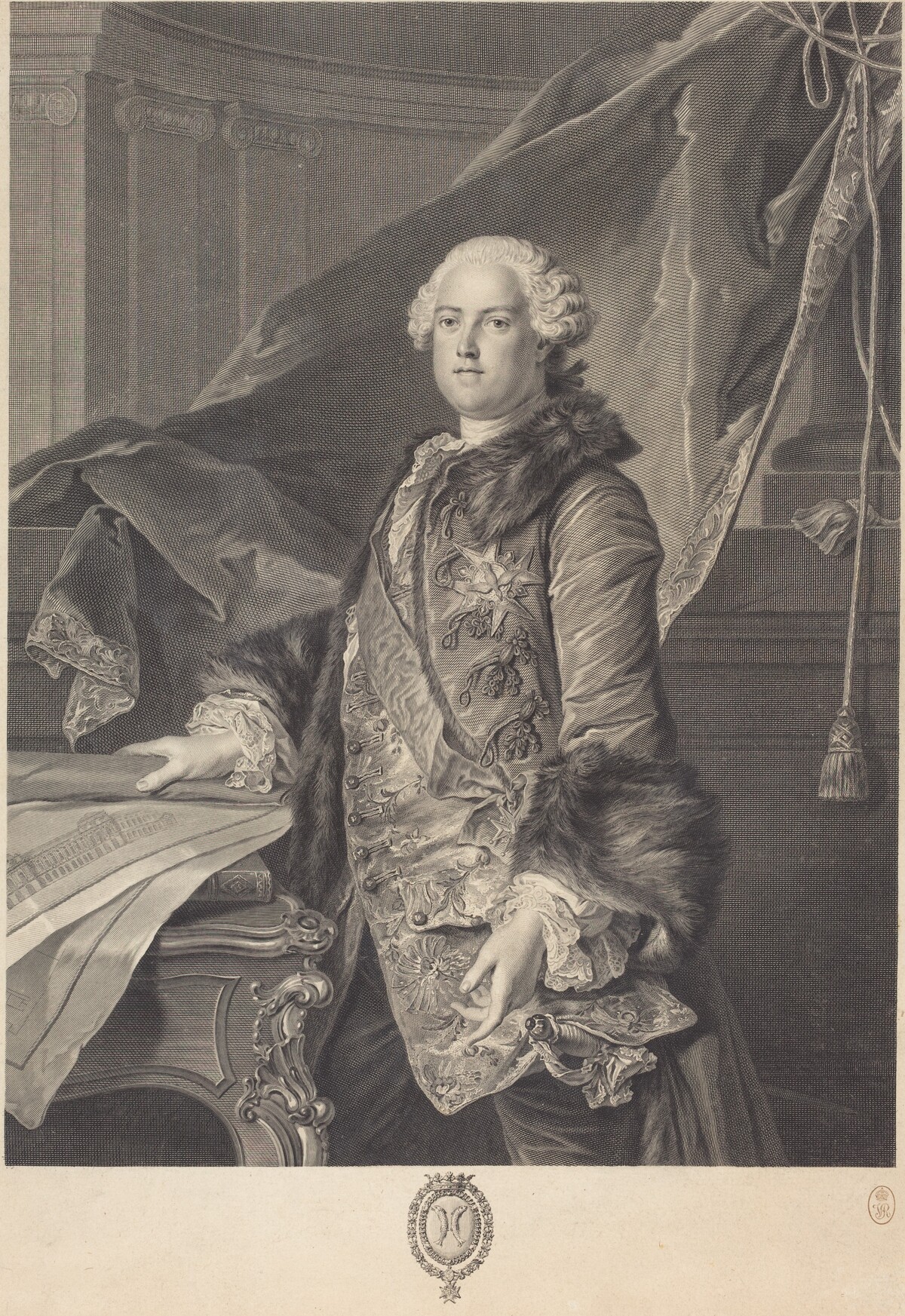 Marquis de Marigny by Johann Georg Wille after Louis Tocqué