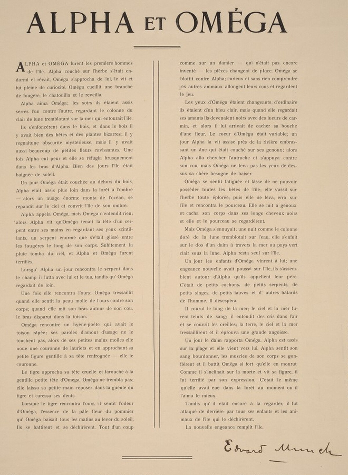 Text Page by Edvard Munch