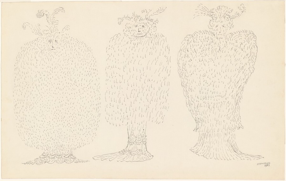 Three Fur Coats by Saul Steinberg