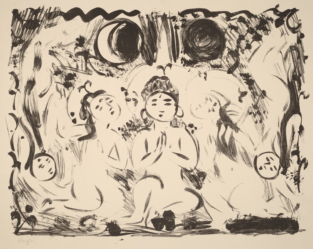 Five Buddhist Figures by Shikō Munakata