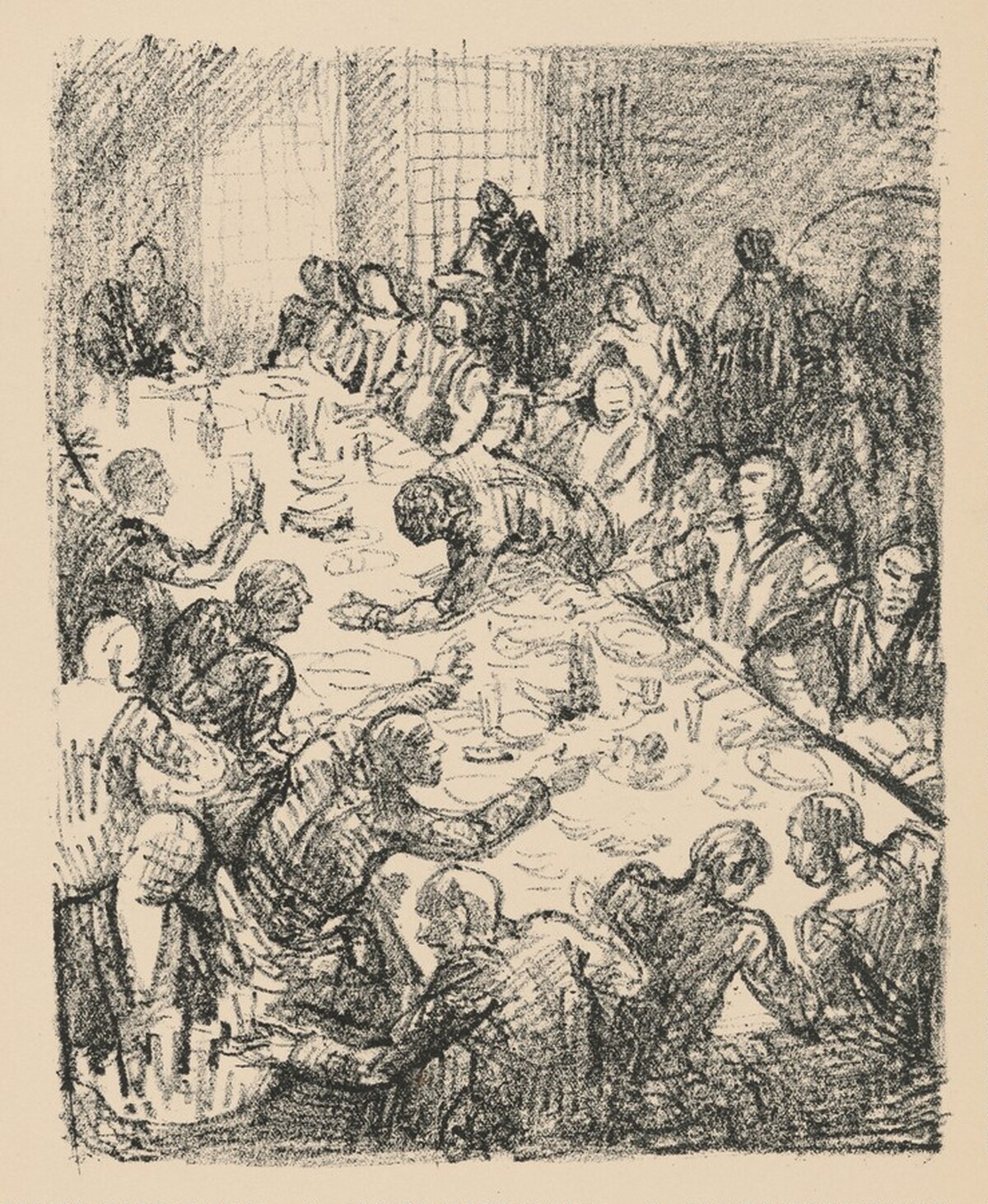 Das Gastmahl (The Banquet) from Deutsche Graphiker der Gegenwart (German Printmakers of Our Time) by Adolf Ferdinand Schinnerer